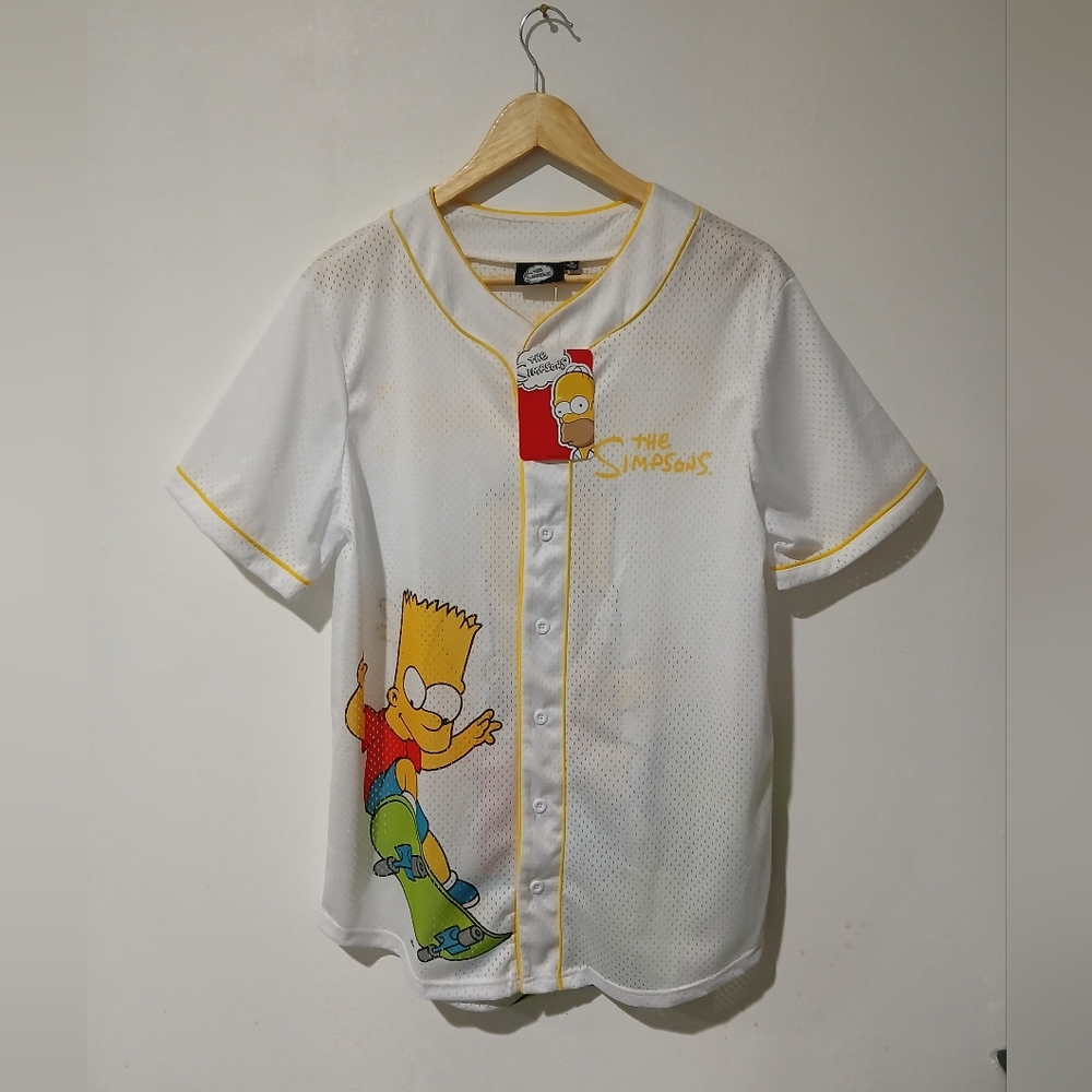 The Simpson's Unisex Baseball Jersey Graphic Bart Simpson Size: M  (NEW)